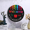 Wooden Welcome Door Decorations AJEW-WH0270-065-3