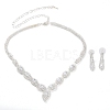 Alloy Rhinestone Necklaces & Stud Earring Sets for Women SJEW-U001-01P-02-3
