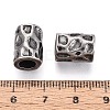 304 Stainless Steel Textured European Style Large Hole Beads STAS-T072-102AS-3