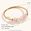 Nuggets Stainless Steel & Natural Freshwater Pearl Beads Finger Rings WG1BE4A-04-2
