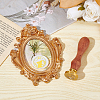 Brass Wax Seal Stamp with Wood Handle AJEW-WH0412-0013-5