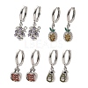 Brass Cubic Zirconia Hoop Earrings EJEW-Q015-02P-2