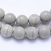 Natural Silver Line Jasper Beads Strands X-G-F531-8mm-O-3