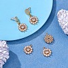 6 Pieces Flower Clear Cubic Zirconia Charm Pendant Brass flower Charm Long-Lasting Plated Pendant for Jewelry Necklace Bracelet Earring Making Crafts JX404A-2