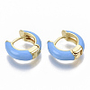 Brass Huggie Hoop Earrings EJEW-S209-01B-3