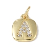 Rack Plating Brass Micro Pave CLear Cubic Zirconia Charms KK-E110-14G-A-1
