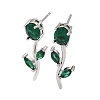 Brass Micro Pave Cubic Zirconia Stud Earrings KK-CBA8324-20P-02-4