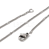 12Pcs 1.8MM 304 Stainless Steel Textured Twisted Chain Necklaces for Men Women NJEW-H093-20P-02-5