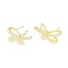 Left and Right Brass Pave Clear Cubic Zirconia Stud Earring Findings LS-KK-F875-02G-1