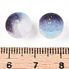 Frosted Baking Painted Crackle Glass Beads with Glitter Powder X-DGLA-T004-01J-3