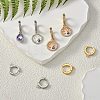 8Pcs 2 Colors Brass Huggie Hoop Earring Findings KK-SZ0005-36-5