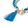 Polyester Tassel Charm Bracelet for Teen Girl Women X1-BJEW-TA00021-3-4