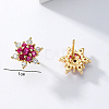 Brass Micro Pave Cubic Zirconia Stud Earrings for Women SS9971-4
