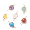 Natural & Synthetic Gemstone Connector Charms PALLOY-JF01335-1