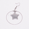 Stainless Steel Dangle Earrings LS-STAS-WH0015-37P-2