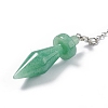 Natural Green Aventurine Pointed Dowsing Pendulums AJEW-B020-05P-01-3