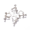 Rack Plated Brass Screw Clip-on Earring Findings X-KK-P169-04S-1