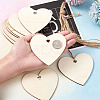 Heart Shape Unfinished Wood Cutouts Ornaments WOOD-TAC0003-66-6