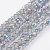 Electroplate Glass Bead Strands GLAA-A024C-HR12-1