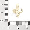 Brass Pave Clear Cubic Zirconia Flower Links Connector Charms KK-Z061-02G-02-3