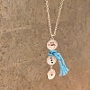 Alloy with Glass Christmas Snowman with Cord Scarf Pendant Necklaces FS-WGC7B44-01-1