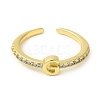 Clear Cubic Zirconia Initial Letter Open Cuff Ring RJEW-H120-09G-G-2