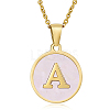 Natural Shell Initial Letter Pendant Necklace LE4192-15-1