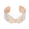 Butterfly Alloy Open Cuff Bangles for Women BJEW-L686-01B-2