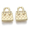 Brass Micro Pave Cubic Clear Zirconia Charms KK-N232-122-NF-1