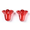 Spray Painted Transparent Glass Beads GLAA-D006-20D-3