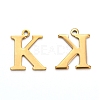 Ion Plating(IP) 304 Stainless Steel Alphabet Charms STAS-H122-K-G-1