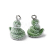 Animal Flocking Resin Pendants RESI-A049-03D-2