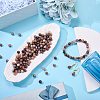 100Pcs Natural Petrified Wood Round Bead with Strong Stretchy Beading Elastic Thread G-SZ0002-28-4