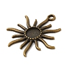 Tibetan Alloy Flower Pendant Cabochon Bezel Settings PALLOY-A13079-AB-NR-2
