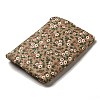 Flower Print Cotton Cloth Wallets with Alloy Zipper AJEW-B024-01-2