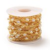 ABS Plastic Imitation Pearl Flat Round Link Chains CHC-A006-10G-2