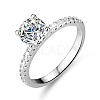 Rhodium Plated 925 Sterling Silver Pave 6.5x3.9mm Cubic Zirconia Finger Rings WG6D295-21-4