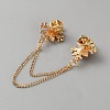 Zinc Alloy Rhinestone Chain Collar Pin Brooches JEWB-WH0816-010G-02-2