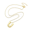 Brass & Plastic Pearl Letter Pendant Box Chain Necklaces for Women NJEW-U017-01G-21-3