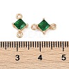 Brass Pave Glass Rhombus Links Connector Charms X1-GLAA-Q088-001F-3