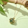 Natural Green Aventurine Round Pendant Necklaces NJEW-JN04565-02-6