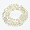 Electroplate Transparent Glass Beads Strands EGLA-A034-T3mm-H21-4
