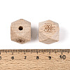 Laser Engraved Beech Wood Faceted Beads WOOD-T033-10B-3