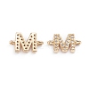 Brass Micro Pave Cubic Zirconia Letter Links ZIRC-I042-16G-M-2