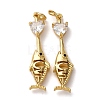 Brass Pave Cubic Zirconia Pendants KK-A271-05G-02-1