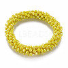 AB Color Plated Faceted Opaque Glass Beads Stretch Bracelets BJEW-S144-003D-06-2