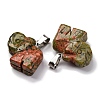 Natural Unakite Pendants G-B127-05P-12-3