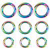 Gorgecraft 12Pcs 3 Style Rainbow Color Alloy Spring Gate Rings FIND-GF0002-94-1