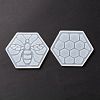 DIY Bee and Honeycomb Shape Coaster Silicone Molds DIY-K044-01-3