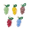 Handmade Glass Beaded Grape Pendants PALLOY-MZ00489-1